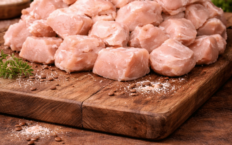 kanin kød i stykker