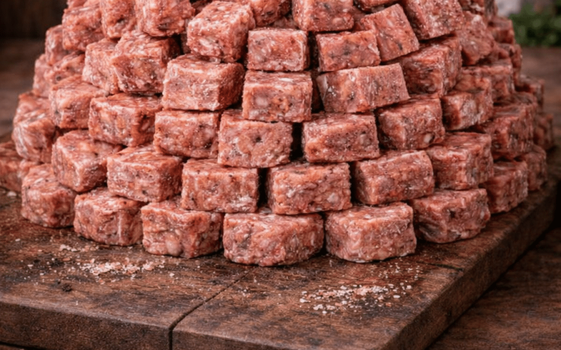 okse bryst ben med okse kød i terninger